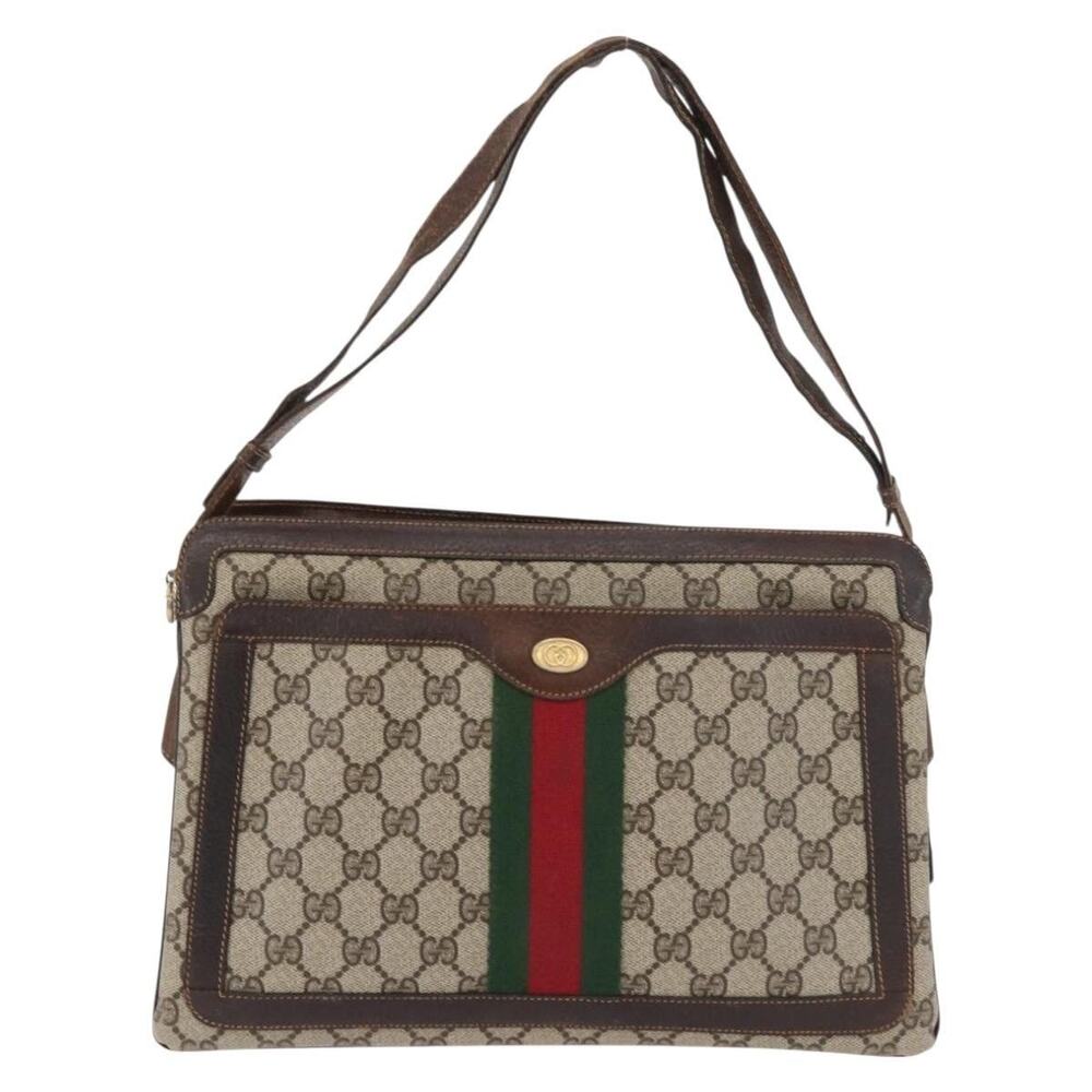 Gucci GG Supreme Web Shoulder Bag Beige